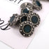 Buttons (Set of 10) - Pewter Studs | Metal | 11mm | Deep Turquoise
